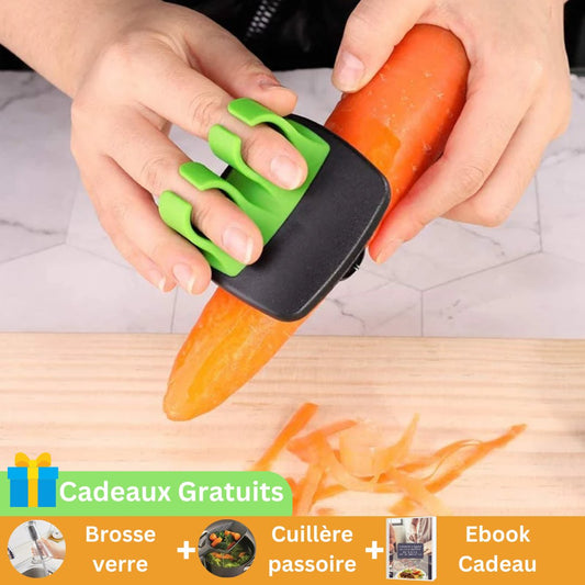 SafeSlice Pro™- Éplucheur adaptable sur doigts - Saine Cuisine